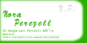 nora perczell business card